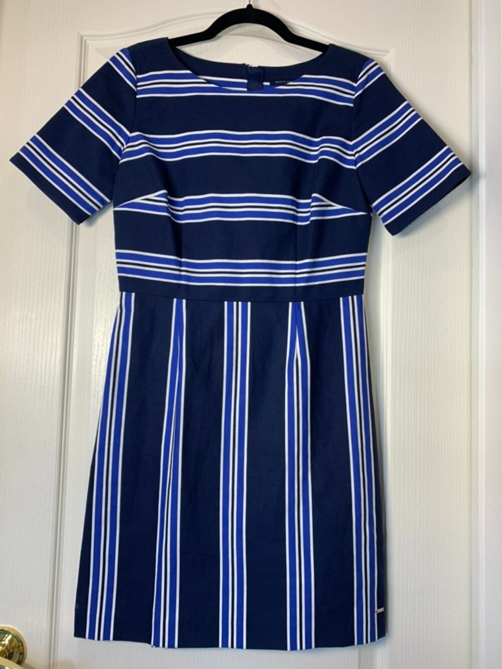 Tommy Hilfiger‎ Nautical Stripe Summer Dress Navy Blue White Size 4
